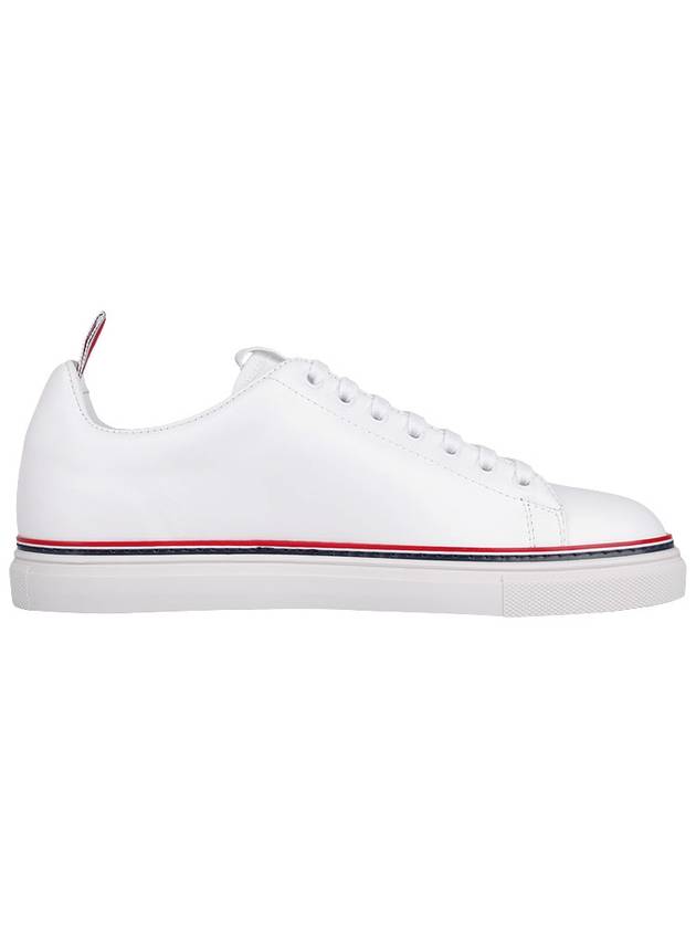 Tennis Vitello Calf Leather Low Top Sneakers White - THOM BROWNE - BALAAN 5