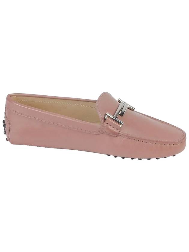 Gomino Double T Leather Driving Shoes Pink - TOD'S - BALAAN.