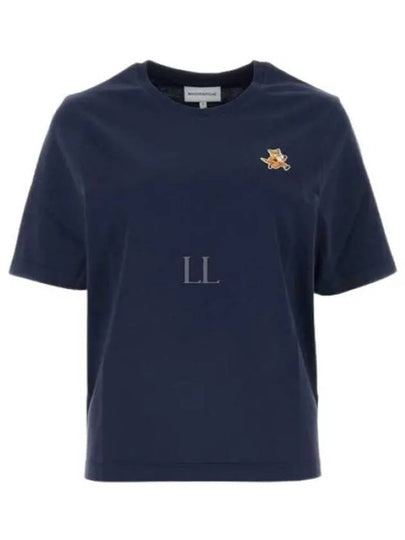 Speedy Fox Patch Comfort Short Sleeve T-Shirt Navy - MAISON KITSUNE - BALAAN 2