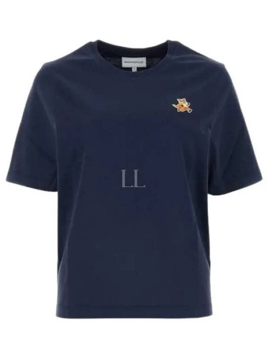 Speedy Fox Patch Comfort Short Sleeve T Shirt Navy - MAISON KITSUNE - BALAAN 2