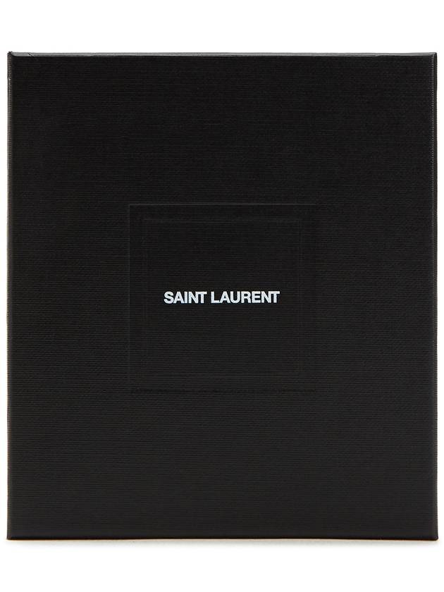 Embossed Leather Card Wallet Black - SAINT LAURENT - BALAAN 8