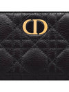 Caro Dahlia Supple Cannage Calfskin Half Wallet Black - DIOR - BALAAN 6