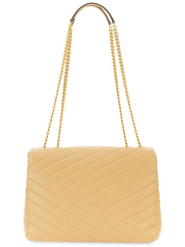 Kira Chevron Convertible Shoulder Bag Beige - TORY BURCH - BALAAN 3