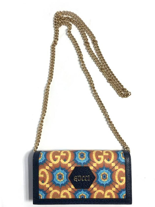 Chain wallet shoulder bag CENTENNIAL 676294 4271NAVY - GUCCI - BALAAN 1