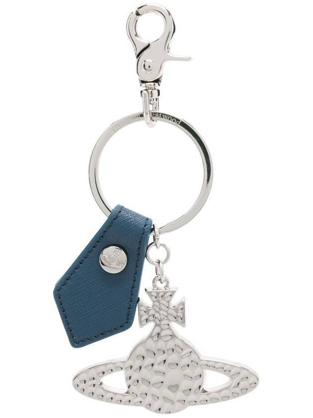 Saffiano Hammer ORB Key Holder Silver Navy - VIVIENNE WESTWOOD - BALAAN 1