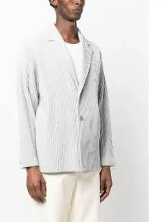 HOMME PLISSE Pleated single breasted jacket gray HP36JD30111 - ISSEY MIYAKE - BALAAN 1