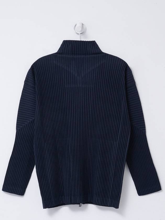 Pleats Zip-Up Cardigan Navy - ISSEY MIYAKE - BALAAN 3