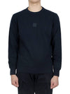 Logo Patch Cotton Sweatshirt Navy - CP COMPANY - BALAAN 3