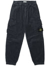 Corduroy Cotton Cargo Straight Pants Grey - STONE ISLAND - BALAAN 1