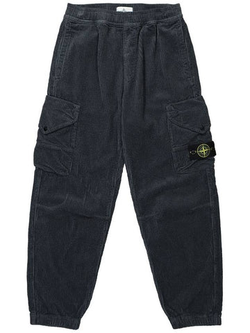 Corduroy Cotton Cargo Straight Pants Grey - STONE ISLAND - BALAAN 1