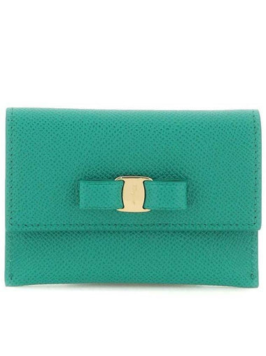 Vara Bow Card Wallet Emerald - SALVATORE FERRAGAMO - BALAAN 1