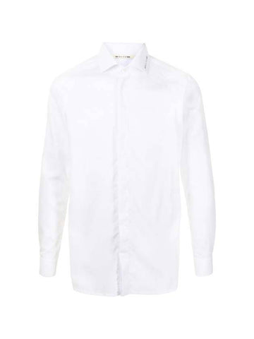 Stitched Slim Hidden Button Classic Long Sleeve Shirt White - MAISON MARGIELA - BALAAN 1