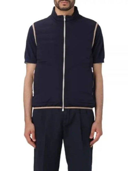 Men's Quilted Feather Down Vest Navy - BRUNELLO CUCINELLI - BALAAN 2