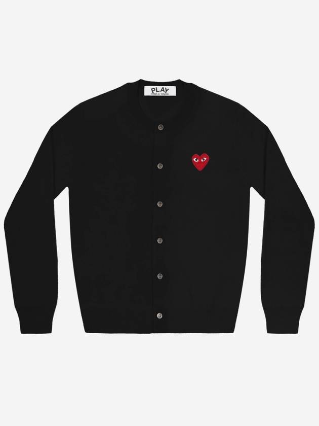 Red Heart Wappen Knit Cardigan Black - COMME DES GARCONS PLAY - BALAAN 2