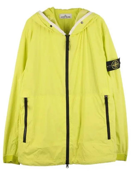 Wappen Patch Skin Touch Nylon Hoodie Jacket Lime - STONE ISLAND - BALAAN.
