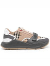 Ramsey Vintage Check Leather Suede Low Top Sneakers Beige - BURBERRY - BALAAN 3