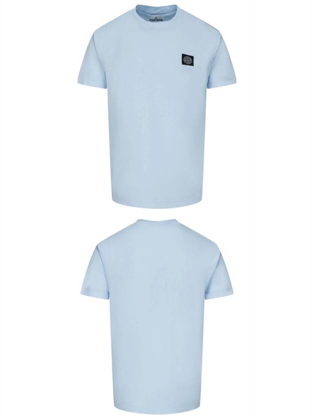 Logo Patch Short Sleeve T-Shirt Sky Blue - STONE ISLAND - BALAAN 5