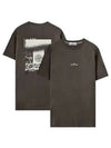 Men's Chest Logo Back Print Short Sleeve T-Shirt Dark Grey - STONE ISLAND - BALAAN 2