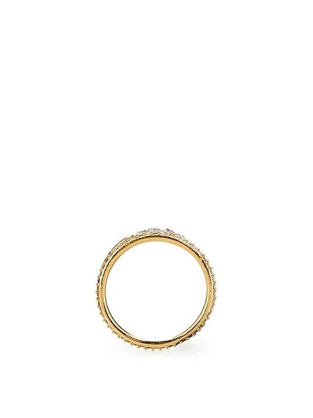 V Logo Metal Swarovski Crystal Ring Gold - VALENTINO - BALAAN 4