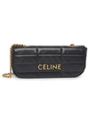 Monochrome Matelasse Long Chain Shoulder Bag Black - CELINE - BALAAN 3