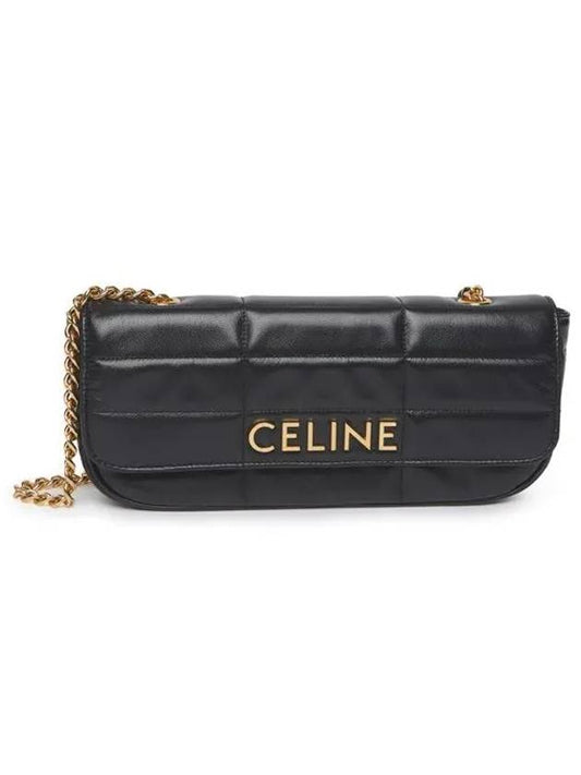 Monochrome Matelasse Long Chain Shoulder Bag Black - CELINE - BALAAN 2