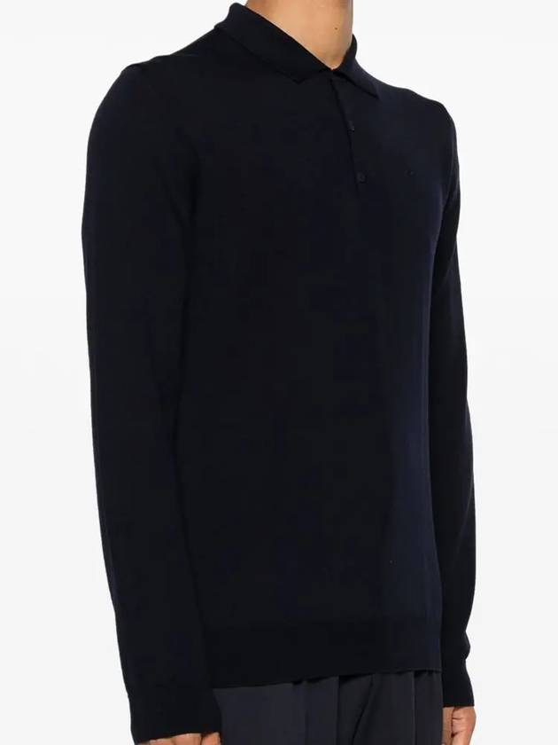 Noel Light Merino Long Sleeve Polo Shirt Navy - J.LINDEBERG - BALAAN 4