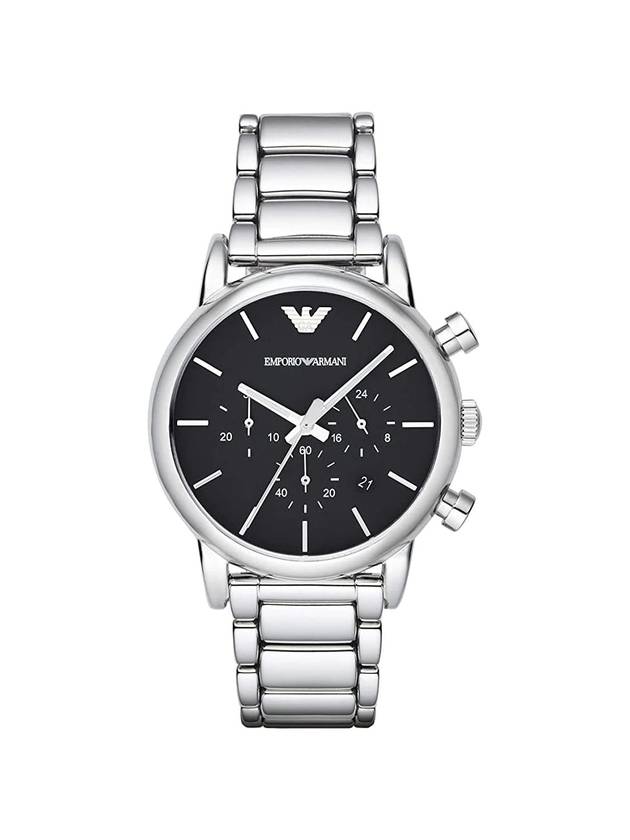 Quartz Chronograph Black Dial Metal Watch Silver - EMPORIO ARMANI - BALAAN 1