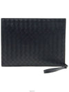 Shadow Intrecciato Half Zipper Document Case Hand Strap Clutch 732639 - BOTTEGA VENETA - BALAAN 1