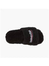 Furry Logo Slippers Black - BALENCIAGA - BALAAN 4