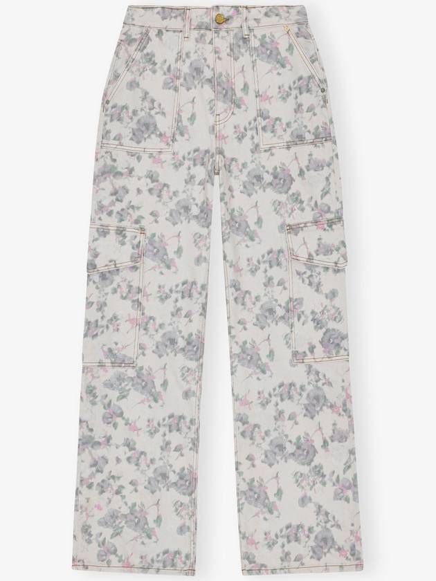 Floral Print Angi Straight Jeans Tofu - GANNI - BALAAN 2