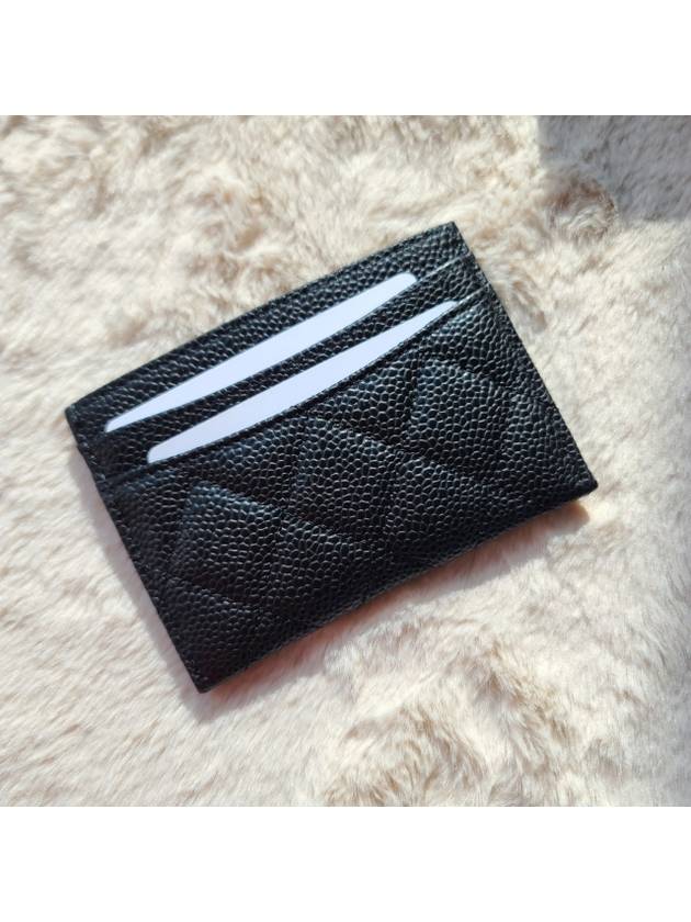 Classic Card Holder Grained Calfskin & Gold Black - CHANEL - BALAAN 3