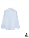 Men's Andre Linen Long Sleeve Shirt Spring Sky - LORO PIANA - BALAAN 2