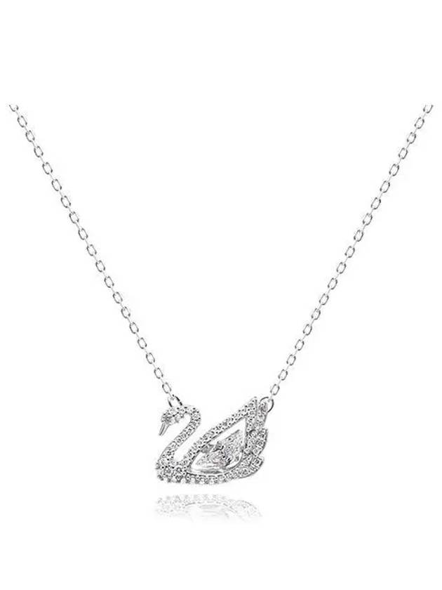 Iconic Swan Pendant Necklace White Silver - SWAROVSKI - BALAAN 2