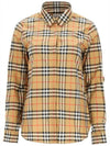 Vintage Check Cotton Oversized Shirt Antique Yellow - BURBERRY - BALAAN 1