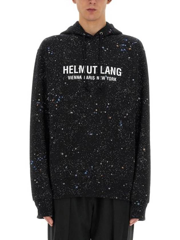 Space Logo Hoodie Black - HELMUT LANG - BALAAN 1