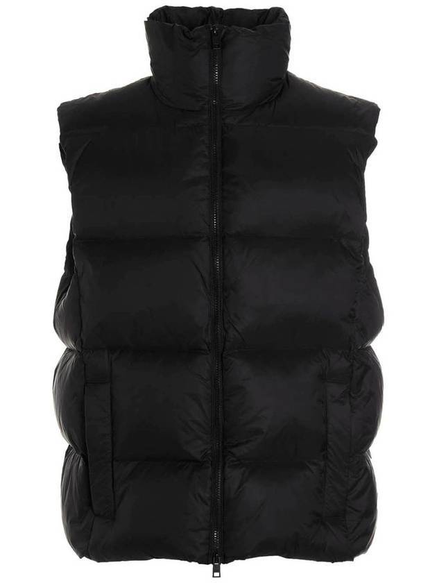 Logo High Neck Padded Vest Black - MSGM - BALAAN 1