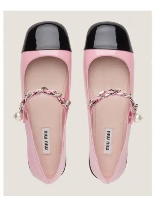 Women's Leather Ballerina Flats Pink - MIU MIU - BALAAN 2