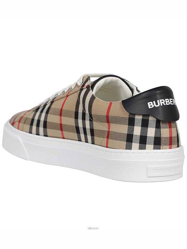 Vintage Check Cotton Low Top Sneakers Beige - BURBERRY - BALAAN 5