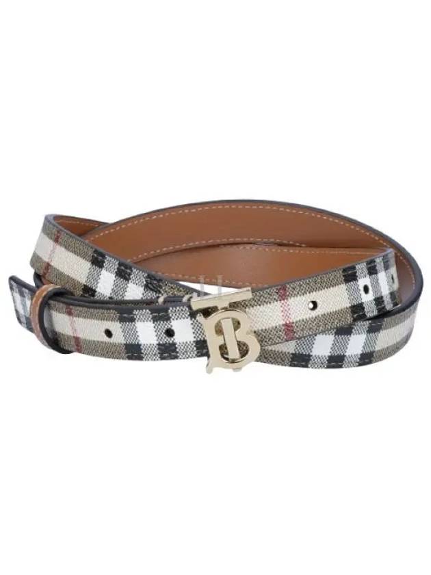 Plaid Check Pattern Leather Belt Beige - BURBERRY - BALAAN 2