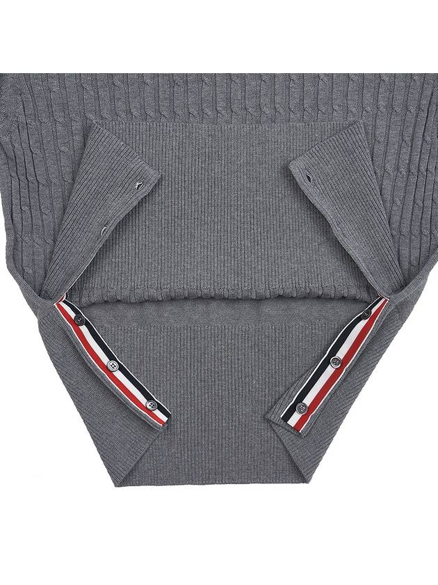 Classic 4-Bar Cable Cotton Knit Top Grey - THOM BROWNE - BALAAN 11