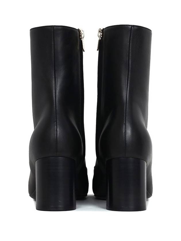 Double Bow Leather Ankle Boots Black - SALVATORE FERRAGAMO - BALAAN 4