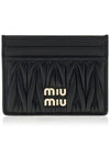 Matelasse Nappa Leather Card Wallet Black - MIU MIU - BALAAN 2