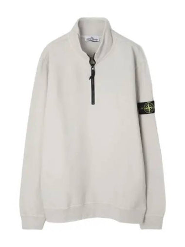 Brushed cotton half zip up sweatshirt regular fit - STONE ISLAND - BALAAN 1