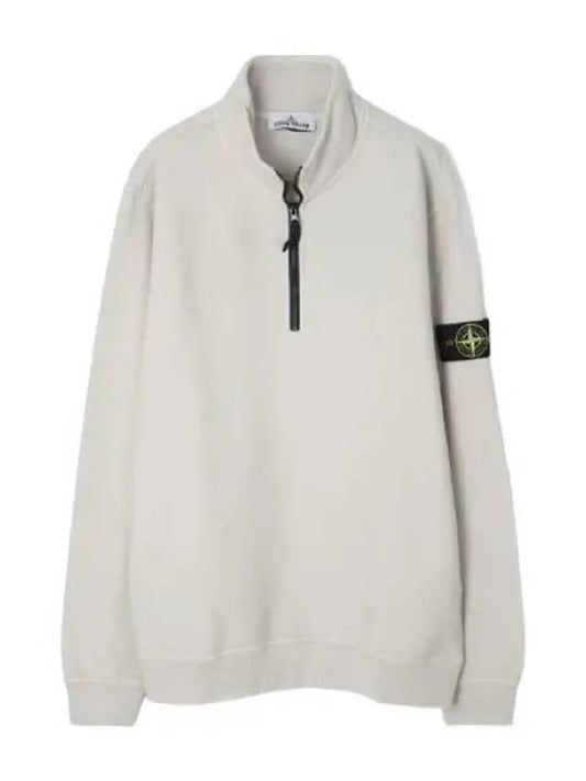 Brushed cotton half zip up sweatshirt regular fit men s long sleeve t shirt - STONE ISLAND - BALAAN 1