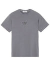 Men's Archivio Round Short Sleeve T-Shirt Grey - STONE ISLAND - BALAAN 2