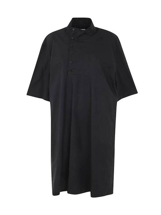 Cotton High Neck Short Dress Black - LEMAIRE - BALAAN 1