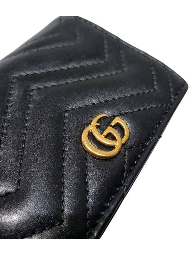 466492 GG Marmont Matelasse Black Card Case Half Wallet - GUCCI - BALAAN 7