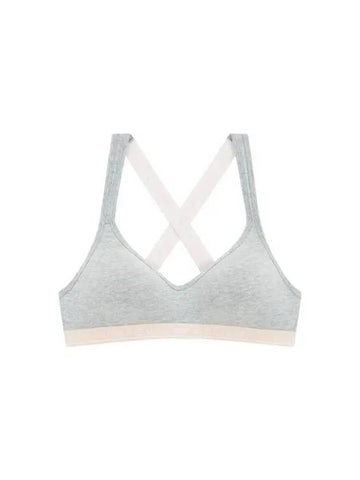 UNDERWEAR Women's Logo Band Stretch Cotton XStrap Bralette Melange Gray 271570 - EMPORIO ARMANI - BALAAN 1