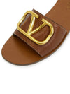 V Logo Signature Grainy Calfskin Slippers Sandals Brown - VALENTINO - BALAAN 8