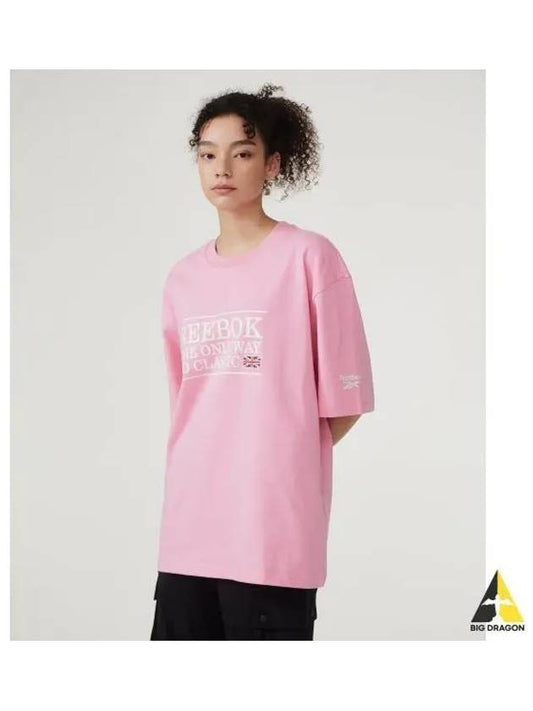 Classic Letter T Shirt Light Pink - REEBOK - BALAAN 1